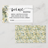 Eukalyptus Gold Weinkarte Platzkarte (Vorne/Hinten)