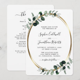 Eukalyptus Gold White Wedding I Einladung