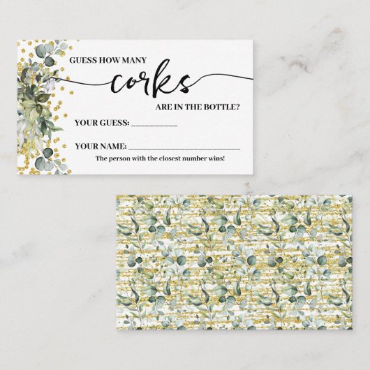 Eukalyptus Gold Wie viele Corks Duschspielkarte Platzkarte (Vorne/Hinten)