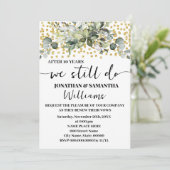 Eukalyptus Gold wir noch Hochzeitstag Einladung (Stehend Vorderseite)