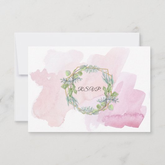 Eukalyptus Gold Wreath Foliage UAWG Response Card Einladung (Rückseite)