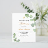 Eukalyptus-Goldblauer Einladung (Stehend Vorderseite)