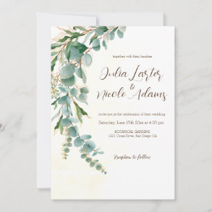 Eukalyptus Golden Blush Botanical Verlass Wedding Einladung