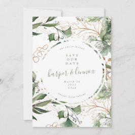 Eukalyptus Golden Boho Modern Fall Pampas Circle Save The Date