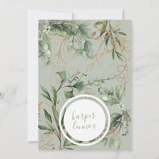 Eukalyptus Golden Boho Modern Fall Pampas Circle Save The Date (Rückseite)