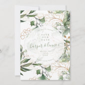 Eukalyptus Golden Boho Modern Fall Pampas Circle Save The Date (Vorderseite)