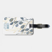 Eukalyptus Golden Garden Floral Monogram Tag Gepäckanhänger (Rückseite horizontal)