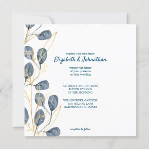 Eukalyptus Golden Garden Floral Wedding Einladung