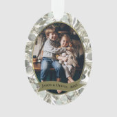 Eukalyptus & Golden Pine Einfaches Foto Ornament (Vorderseite)