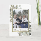 Eukalyptus & Golden Pine Frohe Weihnachten Foto (Vorderseite)