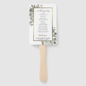 Eukalyptus & Golden Pine Wedding Programm Fächer (Rückseite)