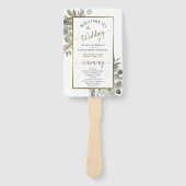 Eukalyptus & Golden Pine Wedding Programm Fächer (Vorderseite)