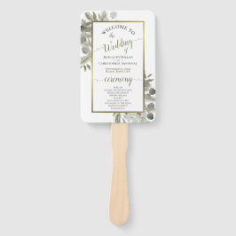 Eukalyptus & Golden Pine Wedding Programm Fächer