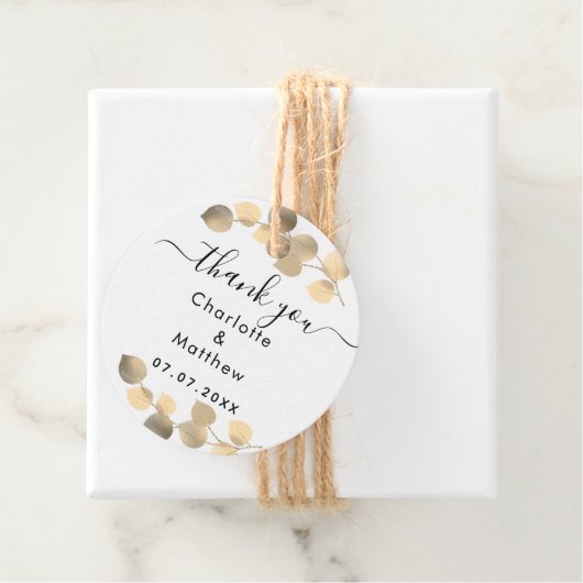 Eukalyptus golden Vielen Dank für Ihre Hochzeit Geschenkanhänger (Beispiel)