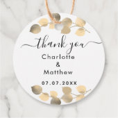 Eukalyptus golden Vielen Dank für Ihre Hochzeit Geschenkanhänger (Rückseite)