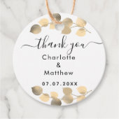 Eukalyptus golden Vielen Dank für Ihre Hochzeit Geschenkanhänger (Vorderseite)