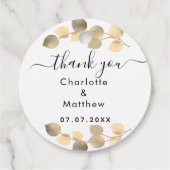 Eukalyptus golden Vielen Dank für Ihre Hochzeit Geschenkanhänger (Rückseite)