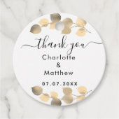 Eukalyptus golden Vielen Dank für Ihre Hochzeit Geschenkanhänger (Vorderseite)