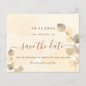 Eukalyptus golden wedding budget Save the Date (Vorderseite)