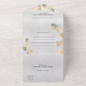 Eukalyptus-goldene botanische Hochzeit All In One Einladung (Außenbereich)