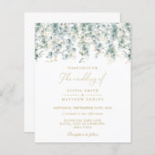 Eukalyptus goldenes Grün - Einladung (Vorne/Hinten)