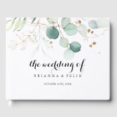 Eukalyptus-Goldflorenkalligraphie Gästebuch (Vorderseite)