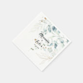 Eukalyptus-Goldflorenkalligraphie Serviette (Ecke)