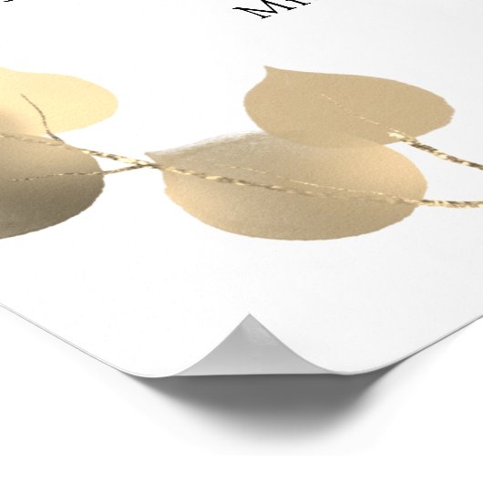 Eukalyptus-Goldhochzeit Poster (Ecke)