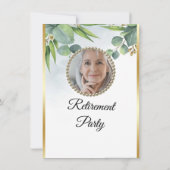 Eukalyptus Goldish-Pensionskurs-Party Einladung (Rückseite)