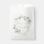 Eukalyptus-Goldkalligrafie-Hochzeit Geschenktütchen (Vorderseite)