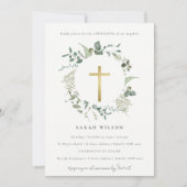 Eukalyptus-Goldkreuz-Weihnachtsfeiern Einladung (Vorderseite)