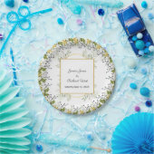 Eukalyptus-Goldrahmen-Hochzeit Pappteller (Party)