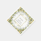 Eukalyptus-Goldrahmen-Hochzeit Serviette (Ecke)