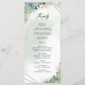 Eukalyptus-Goldrahmen-Hochzeitsprogramm Programm (Rückseite)