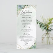 Eukalyptus-Goldrahmen-Hochzeitsprogramm Programm (Stehend Vorderseite)