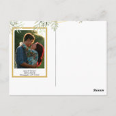 Eukalyptus-Goldrahmen Save the Date Postkarte (Rückseite)