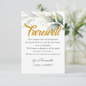 Eukalyptus Goodbye Kollegen Abschiedskarte Dankeskarte (Stehend Vorderseite)