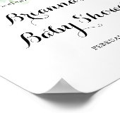 Eukalyptus Green Baby Dusche Aquarell Willkommen Poster (Ecke)