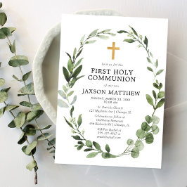 Eukalyptus green Blätter Einfache erste Kommune Einladung