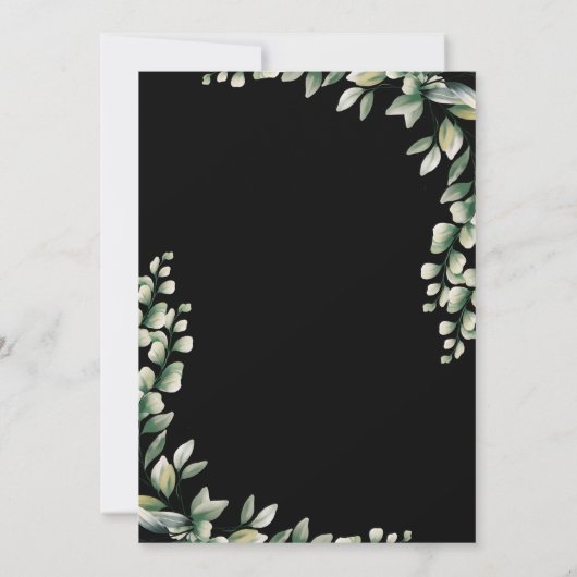 Eukalyptus green Blätter Einladung (Rückseite)