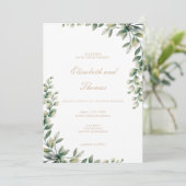 Eukalyptus green Blätter Einladung (Stehend Vorderseite)