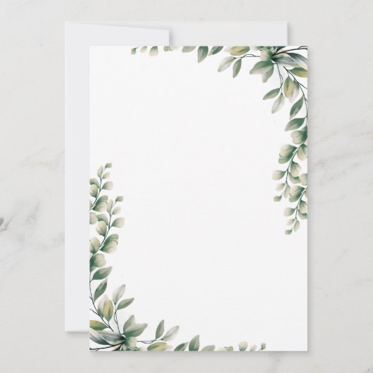 Eukalyptus green Blätter Einladung (Rückseite)