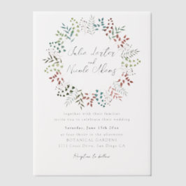 Eukalyptus Green Blätter Wreath Wedding Pergament Einladungen