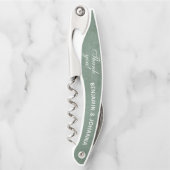 Eukalyptus Green Custom Wedding Danke für Ihre Fav Kellnermesser (Vorderseite)