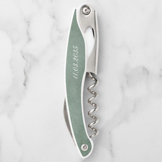 Eukalyptus Green Custom Wedding Danke für Ihre Fav Kellnermesser (Rückseite)