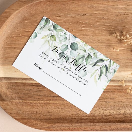 Eukalyptus Green Diaper Raffelschein für Wasserfar Begleitkarte