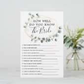Eukalyptus Green Double Side Brautparty Games (Stehend Vorderseite)