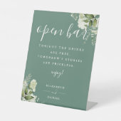 Eukalyptus Green Elegant Grüne Grüne Weinroute Bar Sockelschild (Vorderseite)