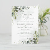 Eukalyptus Green Empfang Party Einladung (Stehend Vorderseite)