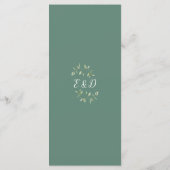 Eukalyptus Green Floral Monogram Weddinner Menükarte (Rückseite)